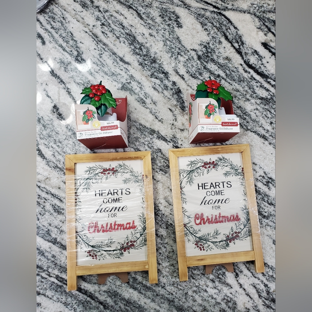 Xmas Bundle: 2 Ashland Signs & 2 Scent Charms Fragrance Oil Diffusers. NEW!